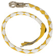 Milwaukee Leather 36'' Genuine Leather Whip - White and Yellow Get Back Whip for Handlebar - Biker Whip - MP7900