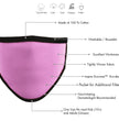 Milwaukee Leather (Multi-Pack) MP7924FM Ladies 'Black and PInk' 100 % Cotton Protective Face Mask with Optional Filter Pocket