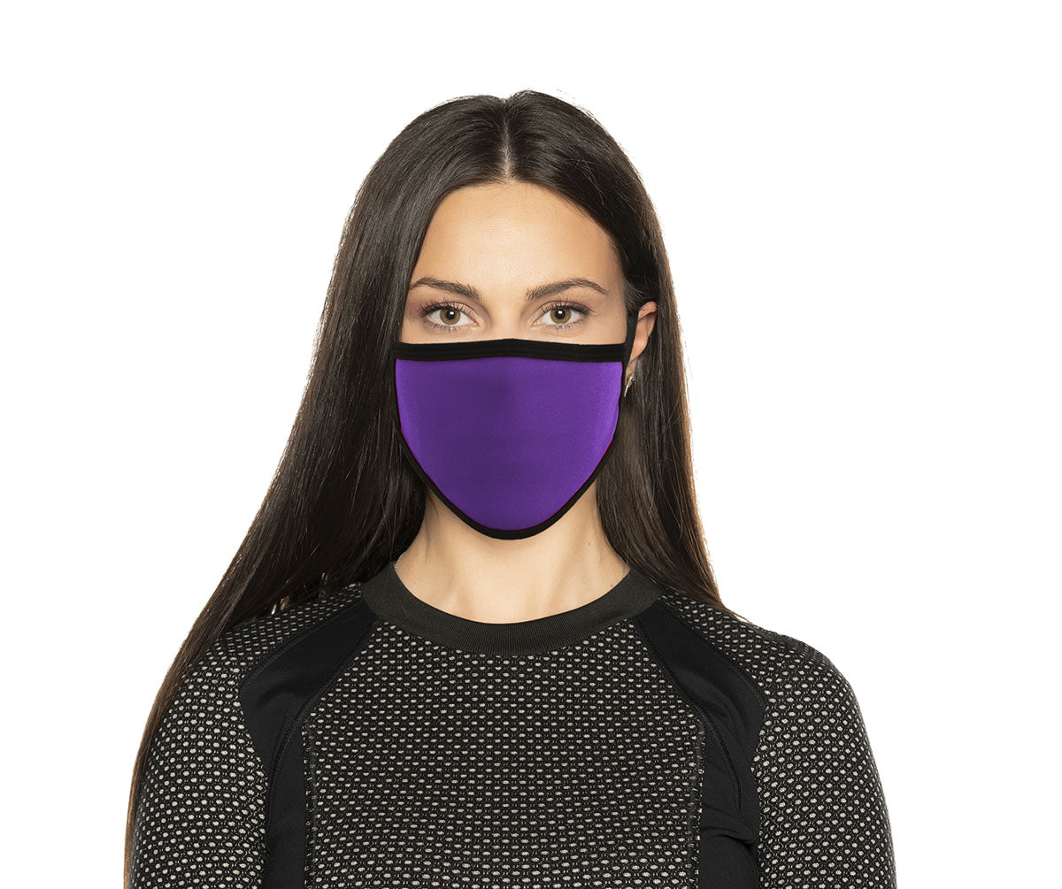 Milwaukee Leather (Multi-Pack) MP7924FM Ladies 'Black and Purple' 100 % Cotton Protective Face Mask with Optional Filter Pocket