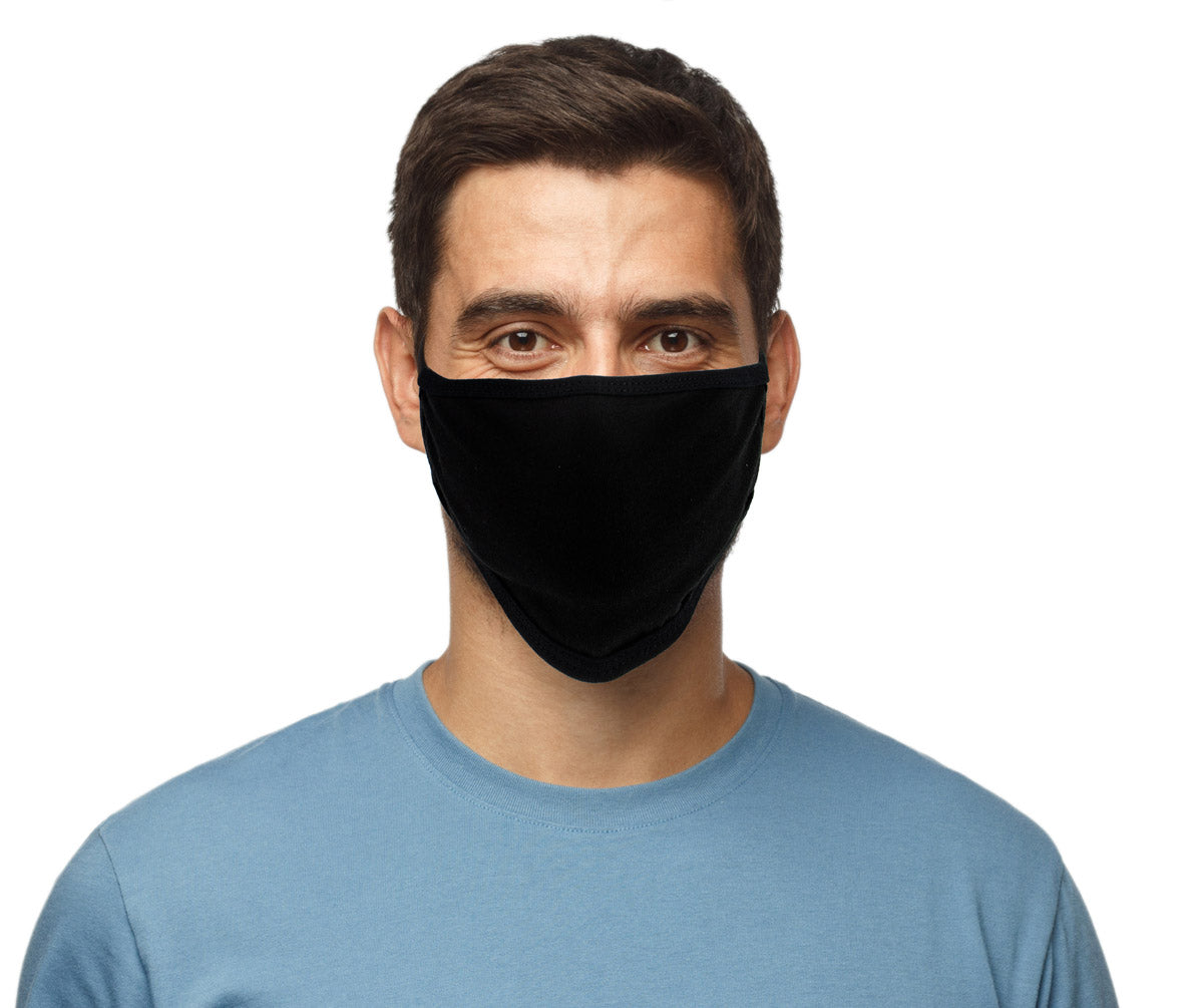 Milwaukee Leather MP7924FM 'Solid Black' 100 % Cotton Protective Face Mask with Optional Filter Pocket