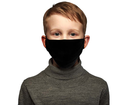 Milwaukee Leather MP7925FM Kids 'Solid Black' 100 % Cotton Protective Face Mask with Optional Filter Pocket