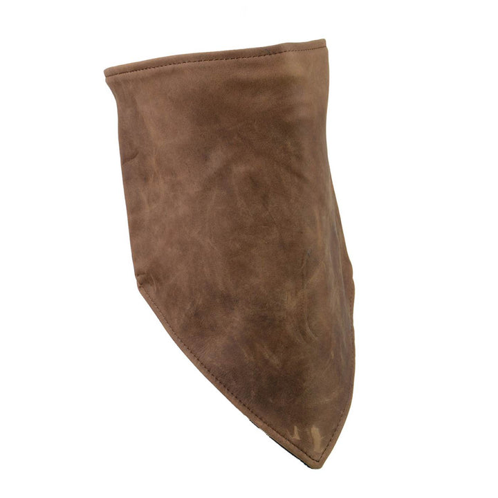 Milwaukee Leather Unisex Brown Leather Neck Warmer - Fleece-Lined Cold Weather Motorcycle Face Cover - MP7590
