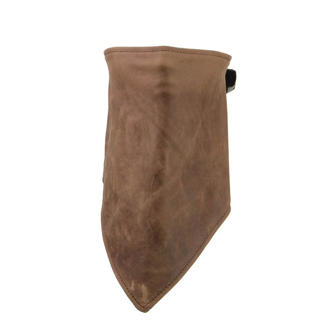 Milwaukee Leather Unisex Brown Leather Neck Warmer - Fleece-Lined Cold Weather Motorcycle Face Cover - MP7590