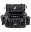 Milwaukee Leather MP8100S Large Black PVC 2-Piece Studded Motorcycle Touring Pack Sissy Bar Bag