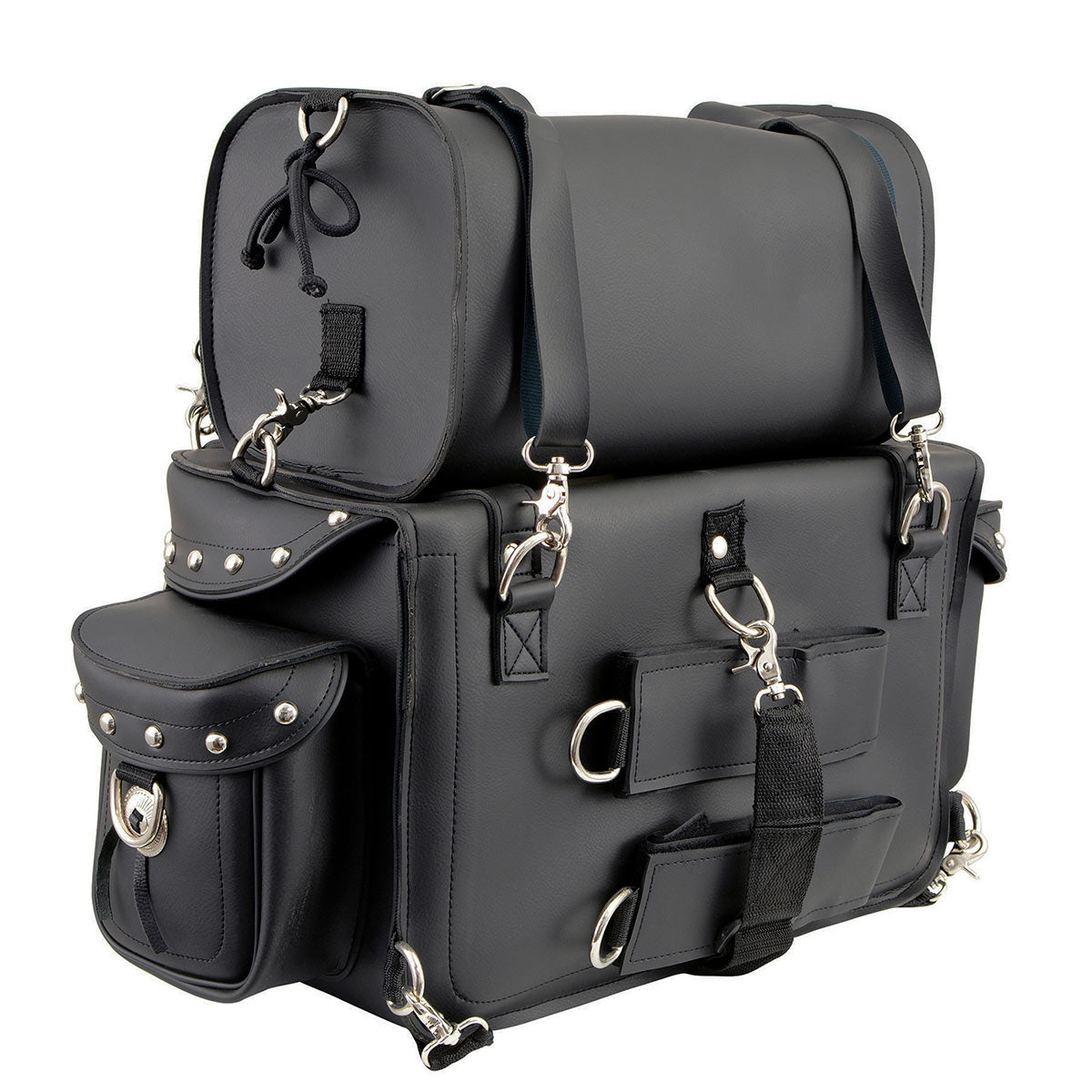 Milwaukee Leather MP8100S Large Black PVC 2-Piece Studded