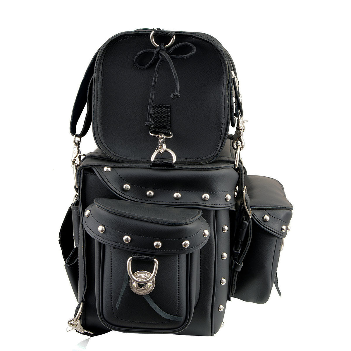 Milwaukee Leather MP8100S Large Black PVC 2-Piece Studded