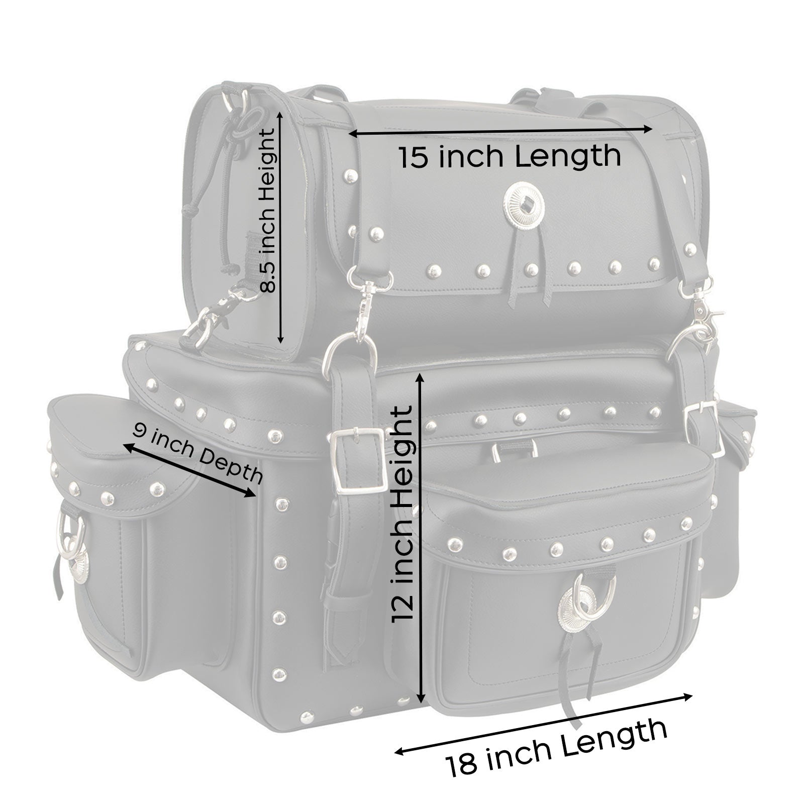 Milwaukee Leather MP8100S Large Black PVC 2-Piece Studded