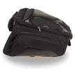 Milwaukee Leather MP8105 Large Black Textile Motorcycle Back Rack Sissy Bar Bag with 4 Outer Pockets