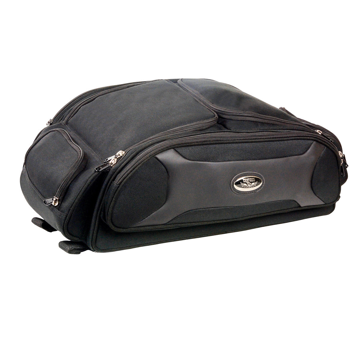 Milwaukee Performance MP8107 Medium Black Long Textile Motorcycle Back Trunk Rack Travel Bag