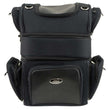 Milwaukee Leather MP8165 Large Black Textile Motorcycle Triple Barrel Sissy Bar Rack Bag with 5 Bonus Pockets