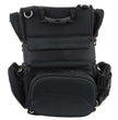 Milwaukee Leather MP8165 Large Black Textile Motorcycle Triple Barrel Sissy Bar Rack Bag with 5 Bonus Pockets
