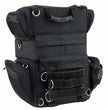 Milwaukee Leather MP8165 Large Black Textile Motorcycle Triple Barrel Sissy Bar Rack Bag with 5 Bonus Pockets