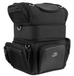 Milwaukee Leather MP8165 Large Black Textile Motorcycle Triple Barrel Sissy Bar Rack Bag with 5 Bonus Pockets