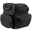 Milwaukee Leather MP8170 Medium Black '5 Pocket' Textile Motorcycle Double Barrel Sissy Bar Rack Bag