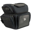 Milwaukee Leather MP8170 Medium Black '5 Pocket' Textile Motorcycle Double Barrel Sissy Bar Rack Bag