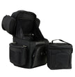 Milwaukee Leather MP8180 Medium Black '5 Pocket' Motorcycle Textile Double Barrel Sissy Bar Bag