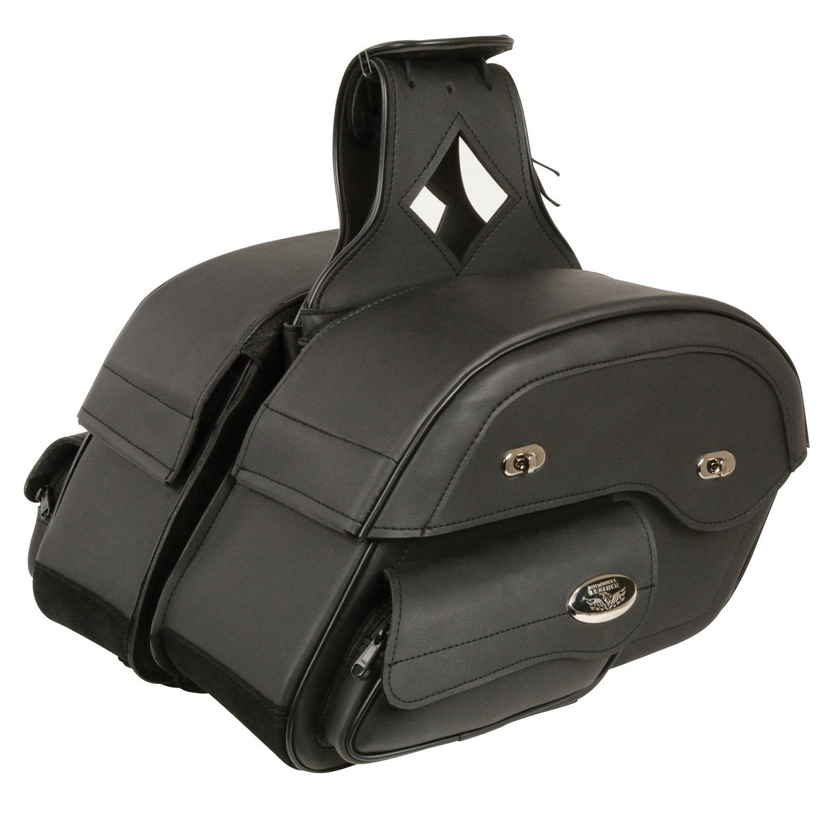 Milwaukee Leather MP8306 Black Large Cruiser Style Slant Throw