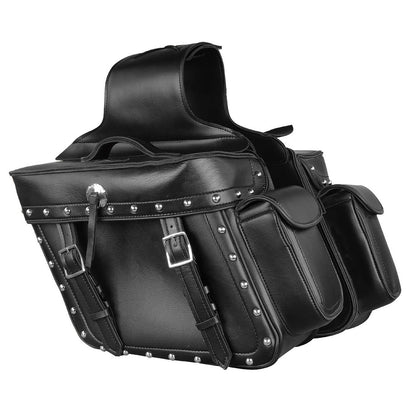 Milwaukee Performance MP8310 Black Zip Off PVC Studded Throw Over Saddle Bag