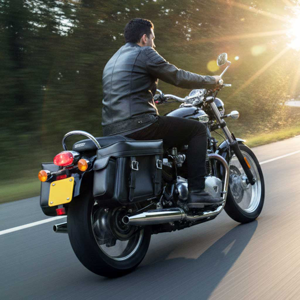 Milwaukee Leather MP8315 Black Zip Off PVC Throw Over Saddlebags with Bonus Side Pockets