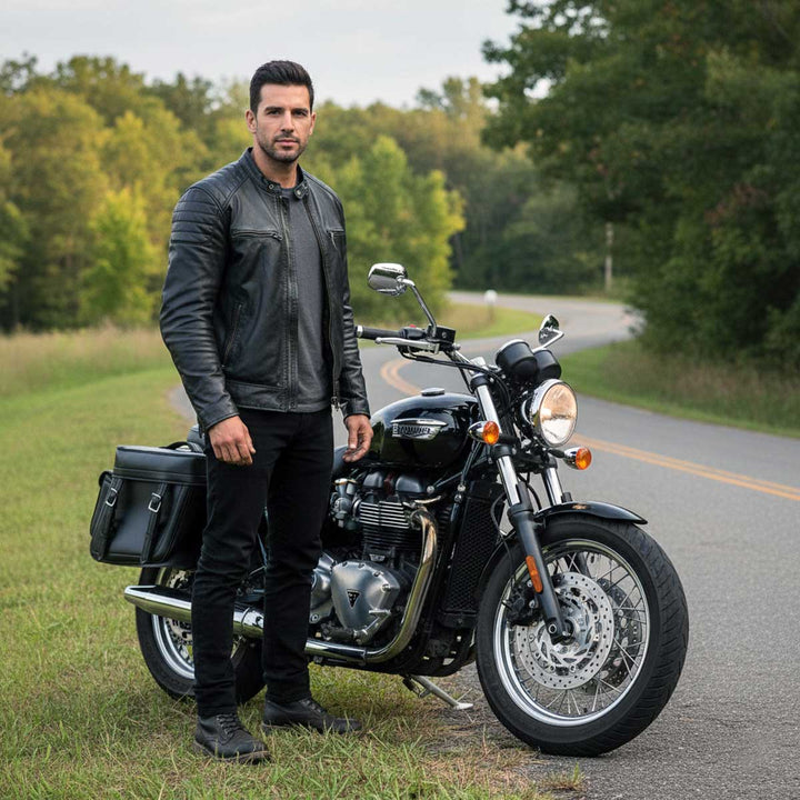 Milwaukee Leather MP8315 Black Zip Off PVC Throw Over Saddlebags with Bonus Side Pockets