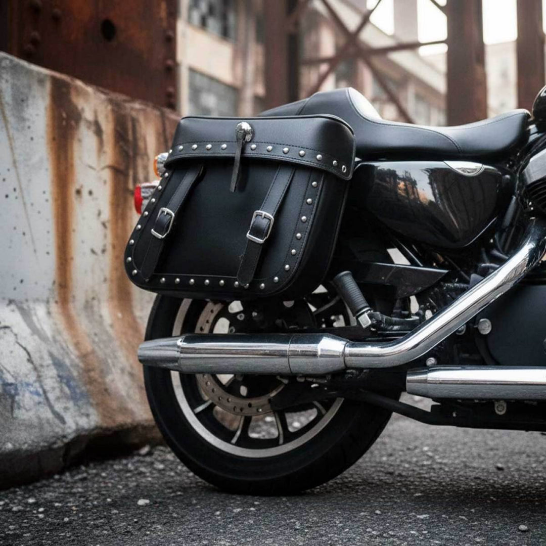 Milwaukee Performance MP8320 Black Zip Off PVC Studded Throw Over Saddlebags