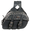 Milwaukee Leather MP8330 Black Medium Zip-Off PVC Studded Throw Over Saddlebags