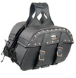 Milwaukee Leather MP8330 Black Medium Zip-Off PVC Studded Throw Over Saddlebags