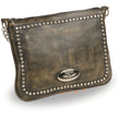 Milwaukee Leather MP8810 Women's Distress Brown Chain Strap Riveted Shoulder Bag