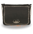Milwaukee Leather MP8810 Women's Black Chain Strap Riveted Shoulder Bag