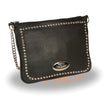 Milwaukee Leather MP8810 Women's Black Chain Strap Riveted Shoulder Bag