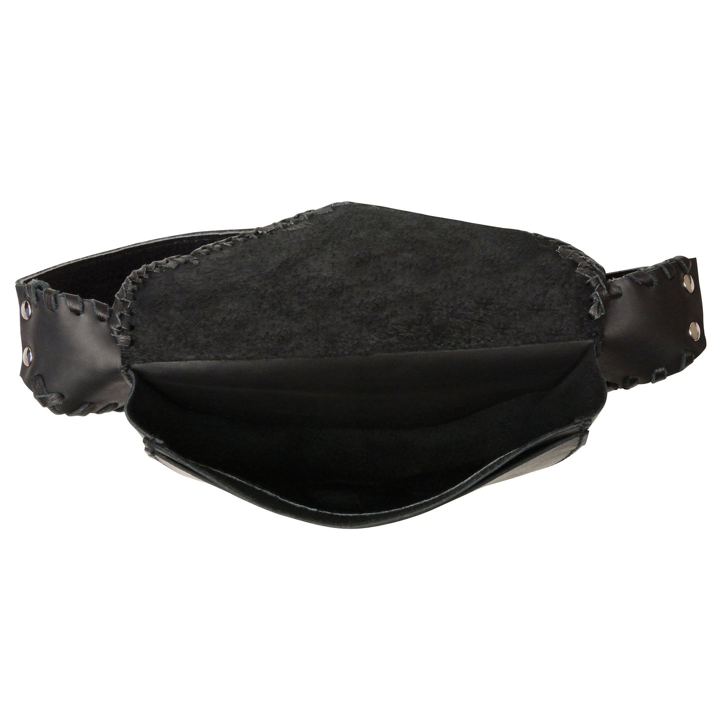 Milwaukee Leather MP8835 Women's Black Lather 'Braided' Hip Belt Bag