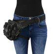 Milwaukee Leather MP8840 Black Leather Conceal and Carry Tactical Thigh Bag with Waist Belt