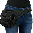 Milwaukee Leather MP8841 Black Textile Conceal and Carry Tactical Thigh Bag with Waist Belt