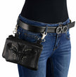 Milwaukee Leather MP8851 Women's Black Leather Multi Pocket Belt Bag