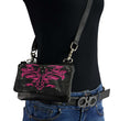 Milwaukee Leather MP8852 Women's Black and Pink Leather Multi Pocket Belt Bag