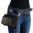 Milwaukee Leather MP8854 Women's Black Leather Multi Pocket Belt Bag
