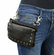 Milwaukee Leather MP8855 Women's Black Leather 'Studded' Hip Belt Bag