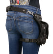 Milwaukee Leather MP8882 Black Conceal and Carry Leather Thigh Bag with Waist Belt