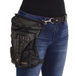 Milwaukee Leather MP8885 Ladies Black Conceal and Carry Black Leather Thigh Bag with Waist Belt