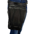 Milwaukee Leather MP8896 Extra Large Conceal and Carry Black Leather Thigh Bag with Waist Belt