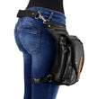 Milwaukee Leather MP8899 Black Conceal and Carry Leather Thigh Bag with Waist Belt