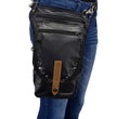 Milwaukee Leather MP8899 Black Conceal and Carry Leather Thigh Bag with Waist Belt