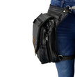 Milwaukee Leather MP8899 Black Conceal and Carry Leather Thigh Bag with Waist Belt