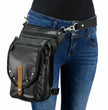 Milwaukee Leather MP8899 Black Conceal and Carry Leather Thigh Bag with Waist Belt