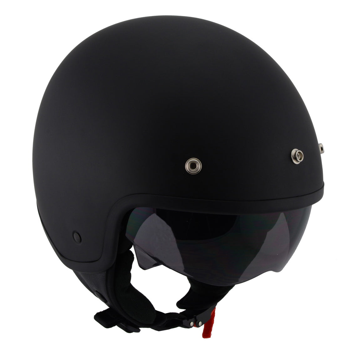 Milwaukee Performance Helmets MPH9700DOT Accelerator 3 /4 Open Face Matte Black Helmet