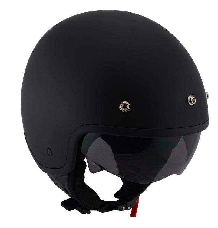 Milwaukee Performance Helmets MPH9700DOT Accelerator 3 /4 Open Face Matte Black Helmet