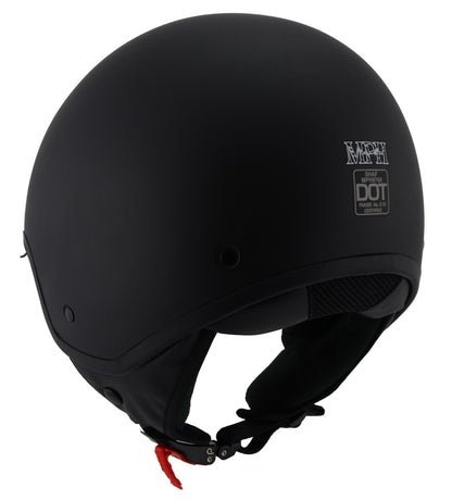 Milwaukee Performance Helmets MPH9700DOT 'Accelerator' 3 /4 Open Face Matte Black Helmet