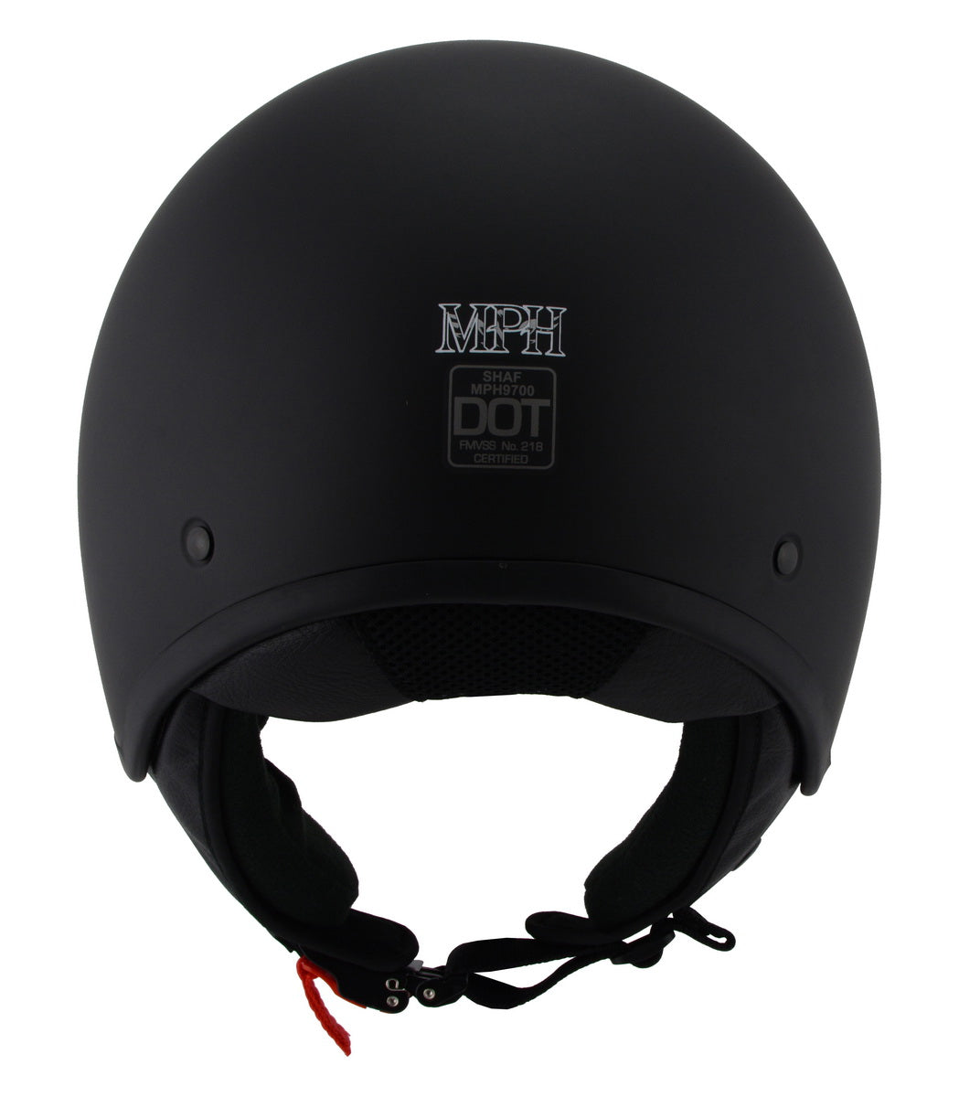 Milwaukee Performance Helmets MPH9700DOT Accelerator 3 /4 Open Face Matte Black Helmet