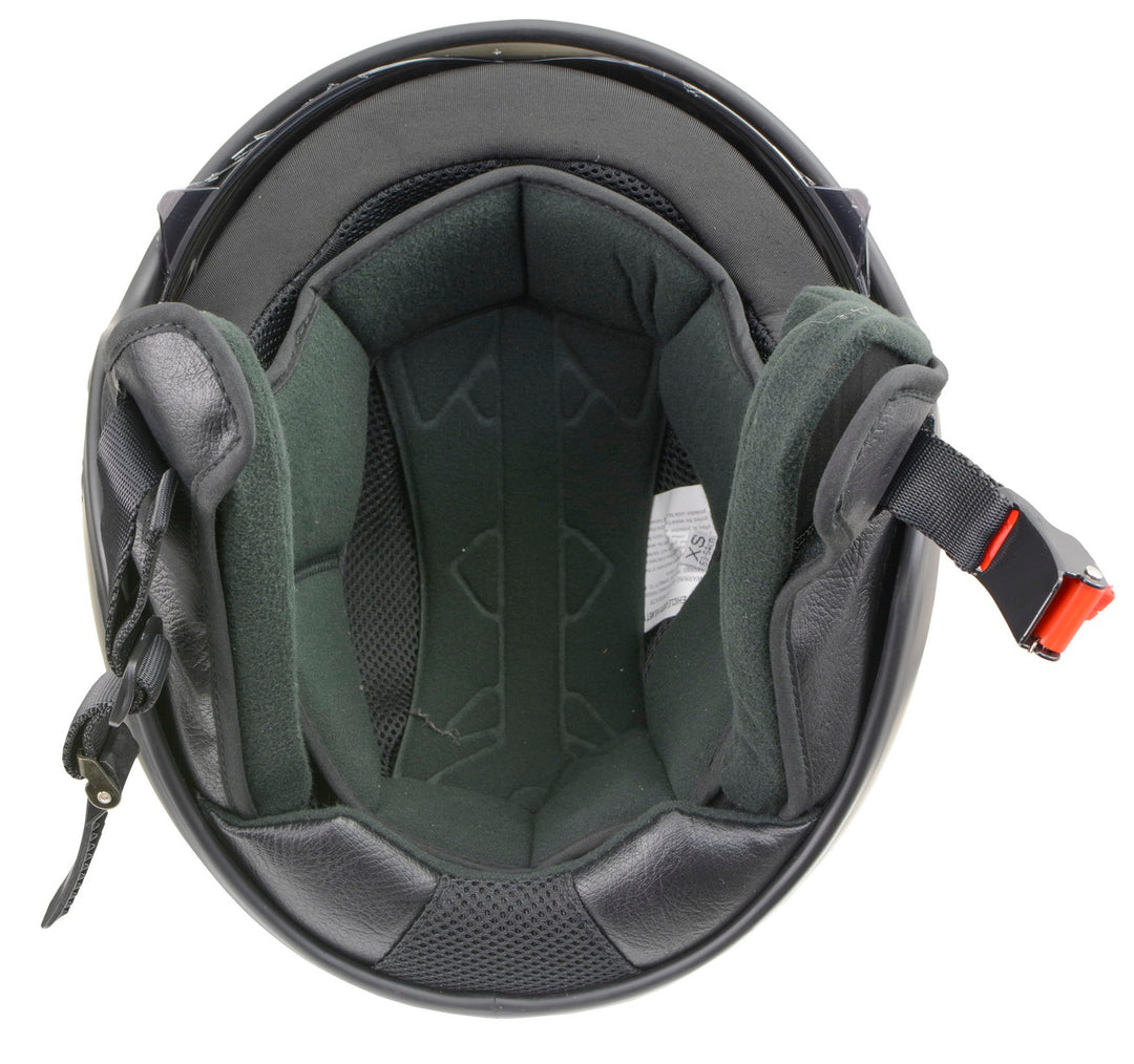 Milwaukee Helmets MPH9721DOT Momentum Glossy Black Half Helmet