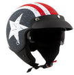 Milwaukee Helmets MPH9701DOT Maverick 3/4 Open Face Stars and Stripes Motorcycle Biker DOT Helmet